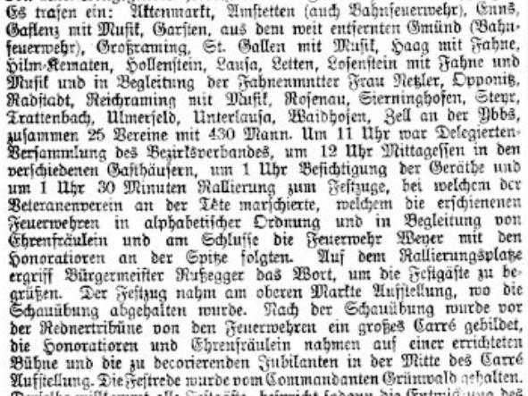 Weyer an der Enns Tages Post Nr. 142 vom 24.06.1898 S 3 Auszug 2
